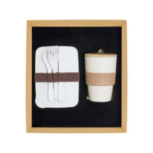 Promotional Giftset with Wheat straw Lunchbox and Coffee mug