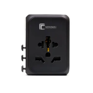 Universal travel adapter with 3 Type C and 2 USB A ports
