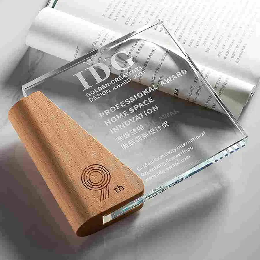 Wood and Crystal Trophy - Image 4