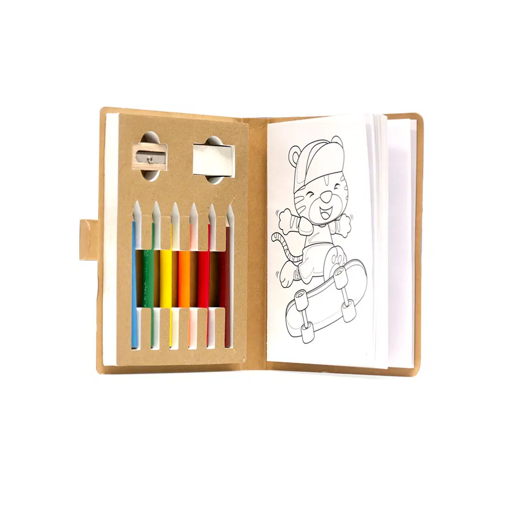 Eco Drawing Book with Color Pencils, Sharpener and Eraser - Image 3