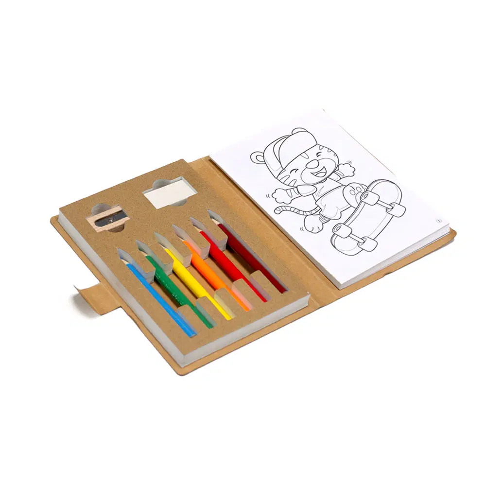 Eco Drawing Book with Color Pencils, Sharpener and Eraser - Image 4