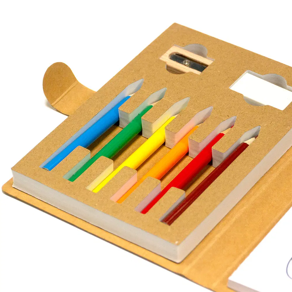Eco Drawing Book with Color Pencils, Sharpener and Eraser - Image 5